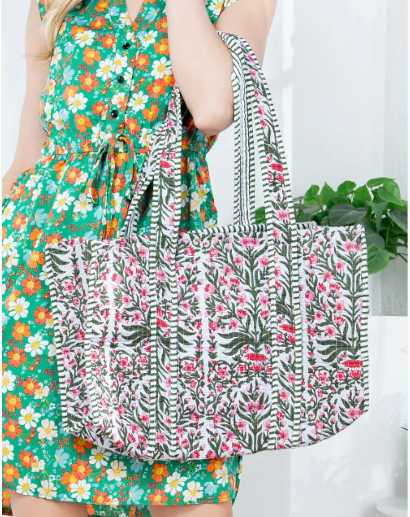 Reversible Quilted Tote Bag