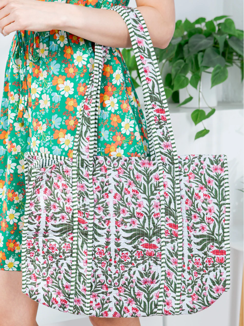 Reversible Quilted Tote Bag