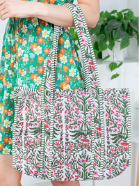 Reversible Quilted Tote Bag