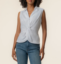 Kut Sara Twist Front Linen Top