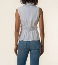 Kut Sara Twist Front Linen Top