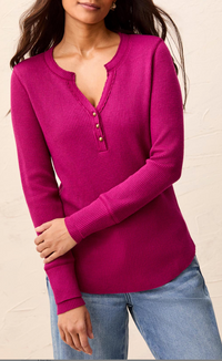 Tribal Waffle Knit Henley Top