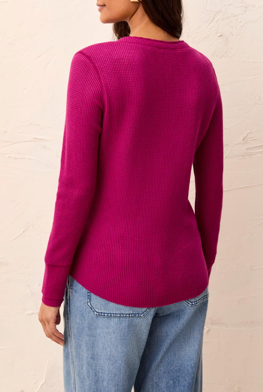 Tribal Waffle Knit Henley Top