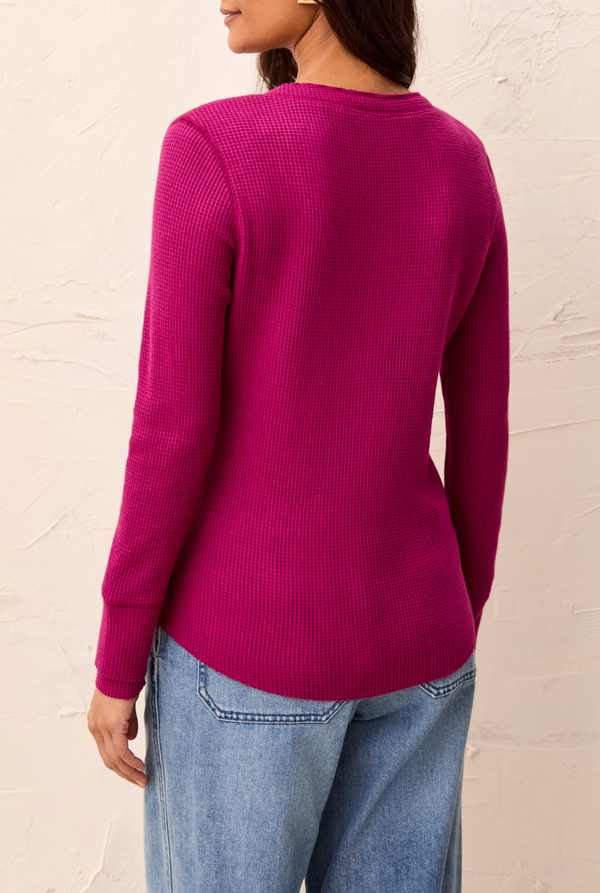 Tribal Waffle Knit Henley Top