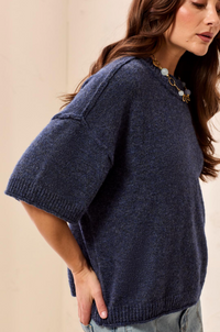 Tribal Elbow Sleeve Crew Neck Sweater