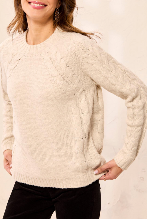 Tribal Cable Knit Sweater-Violet