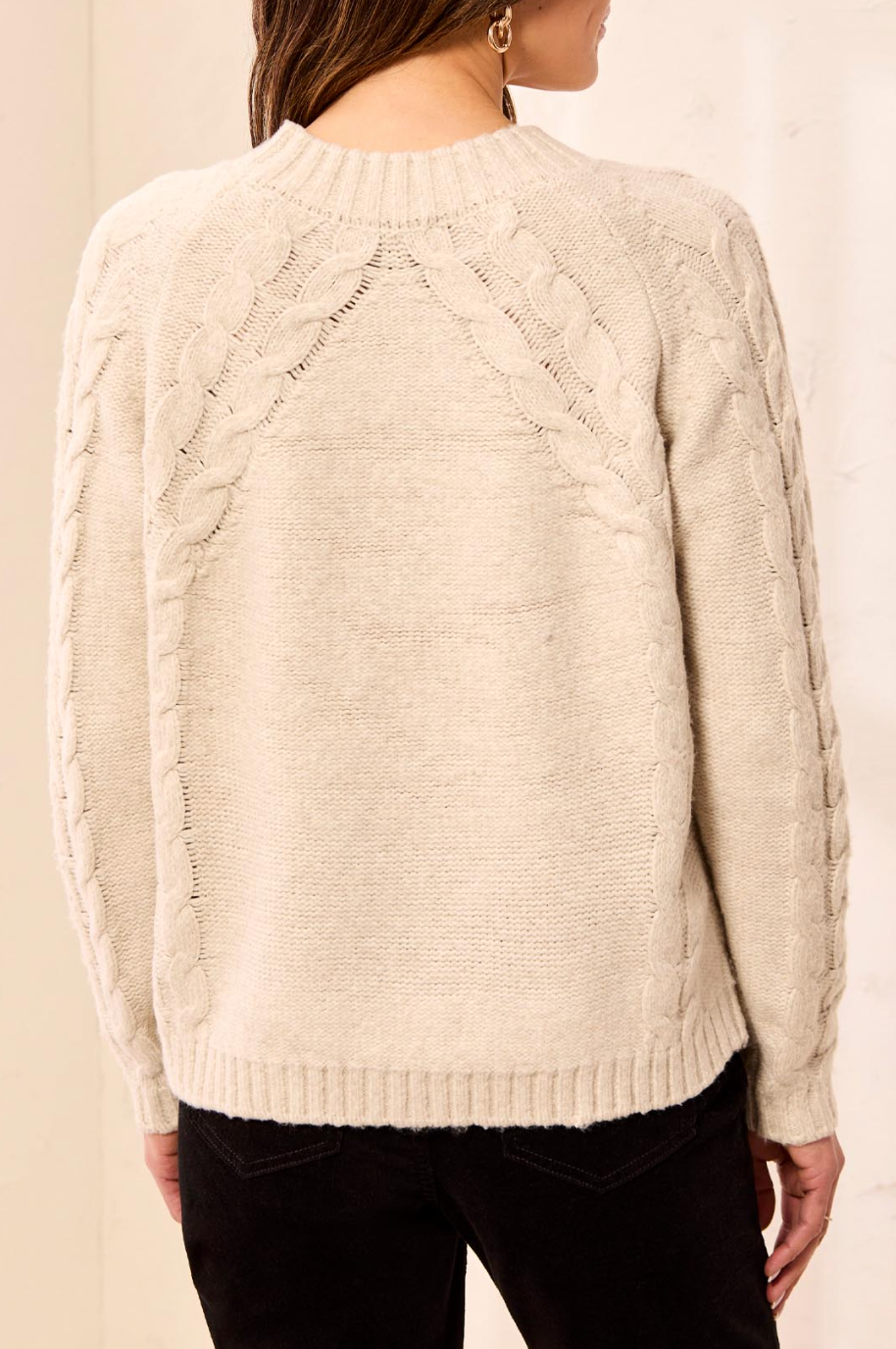 Tribal Cable Knit Sweater-Violet