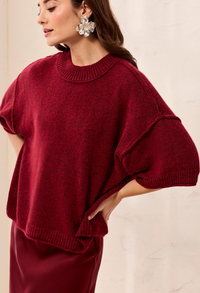 Tribal Elbow Sleeve Crew Neck Sweater