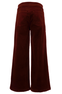 Kut Meg Corduroy Wide Leg Pant w/Welt Pocket- Dark Cherry