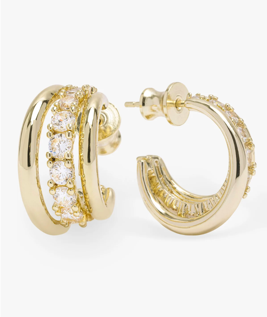 Oh She Fancy Smooth & Diamond Hoops