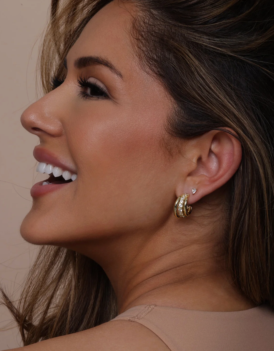 Oh She Fancy Smooth & Diamond Hoops