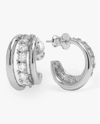Oh She Fancy Smooth & Diamond Hoops