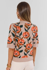 Floral Printed Knit Sweater