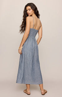 Romy Striped Linen Maxi Dress-Eclipse