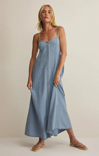 Angel Eyes Chambray Midi Dress
