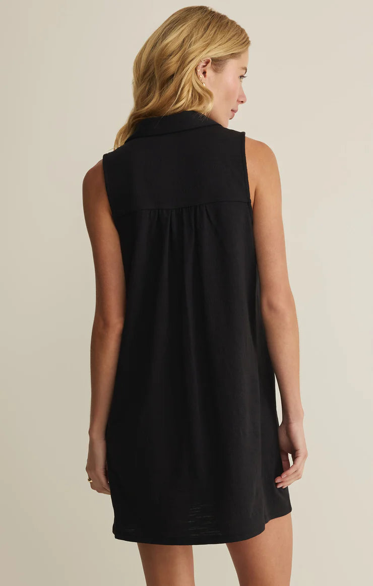 Textured Button up Mini Dress