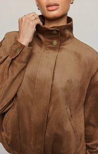 Z Supply Corin Bubble Hem Jacket-Saddle