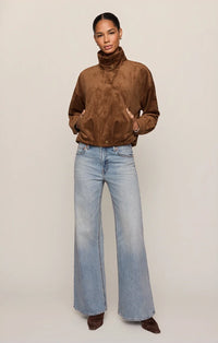 Z Supply Corin Bubble Hem Jacket-Saddle