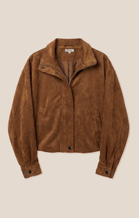 Z Supply Corin Bubble Hem Jacket-Saddle