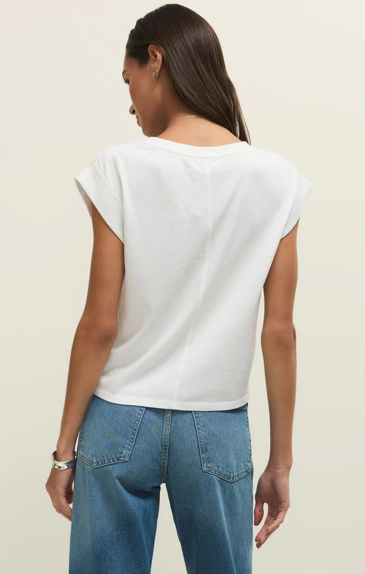 Z Supply Camino Cotton Jersey Top-White