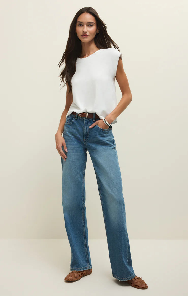 Z Supply Camino Cotton Jersey Top-White