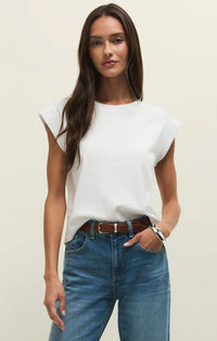 Z Supply Camino Cotton Jersey Top-White