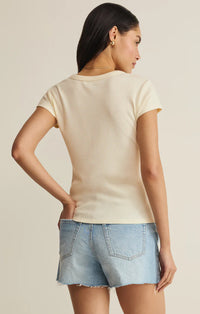 Leisurely Scoop Neck Tee-Cloud