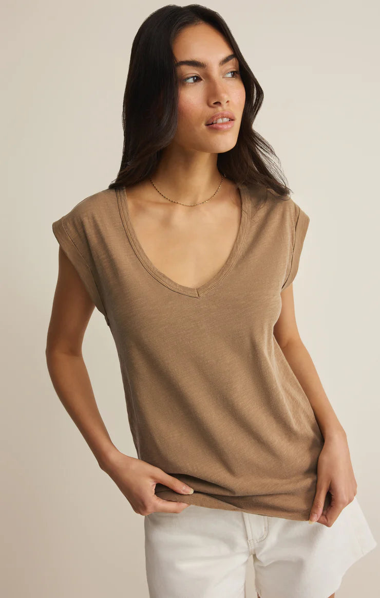Per Diem V-Neck Tee-Taro