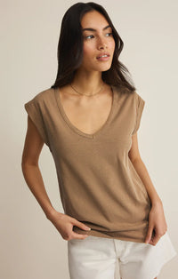 Per Diem V-Neck Tee-Taro