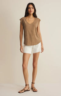 Per Diem V-Neck Tee-Taro