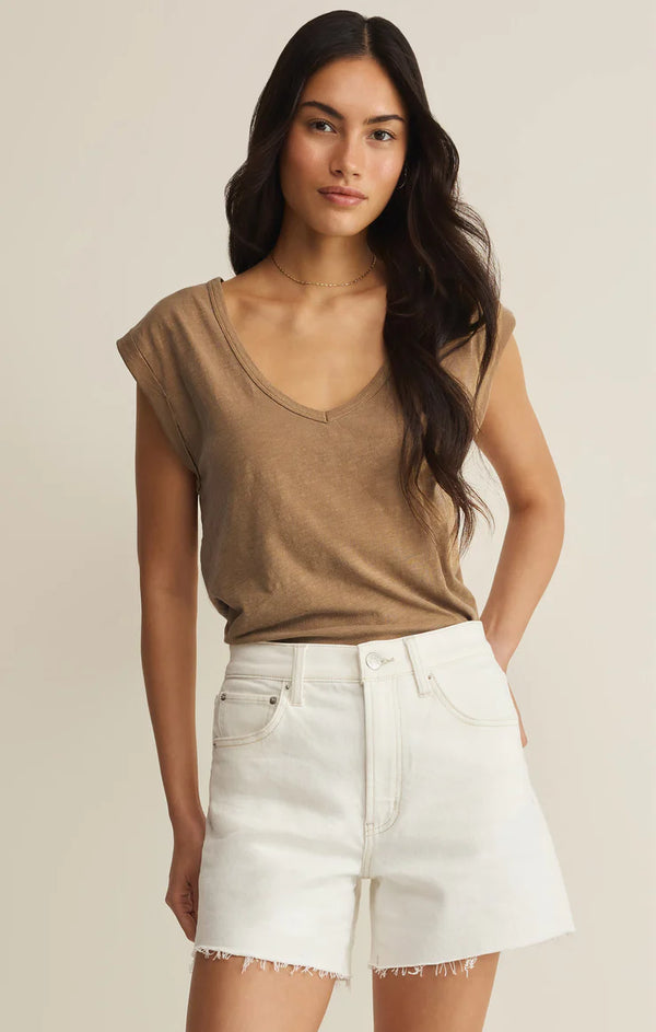Per Diem V-Neck Tee-Taro