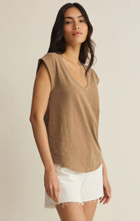 Per Diem V-Neck Tee-Taro