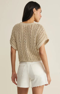 Ballast Crochet Sweater Top-Natural