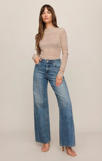 Avery Lace Sweater Top-Ecru
