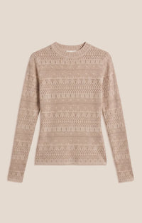 Avery Lace Sweater Top-Ecru