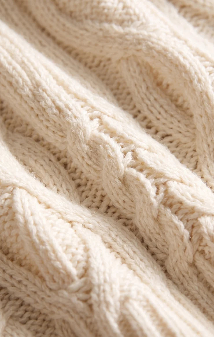 Z Supply Hartwell Cable Knit Sweater-Ivory