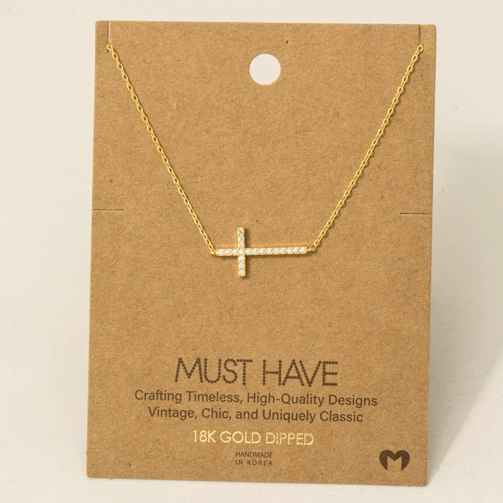 Jewel Cross Pendant Necklace