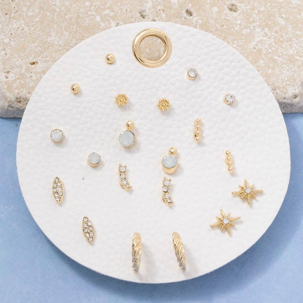 Ten Pair Studs Earrings Set