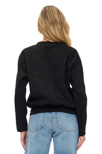 Scuba Crew w/Pleather Sleeve-Black