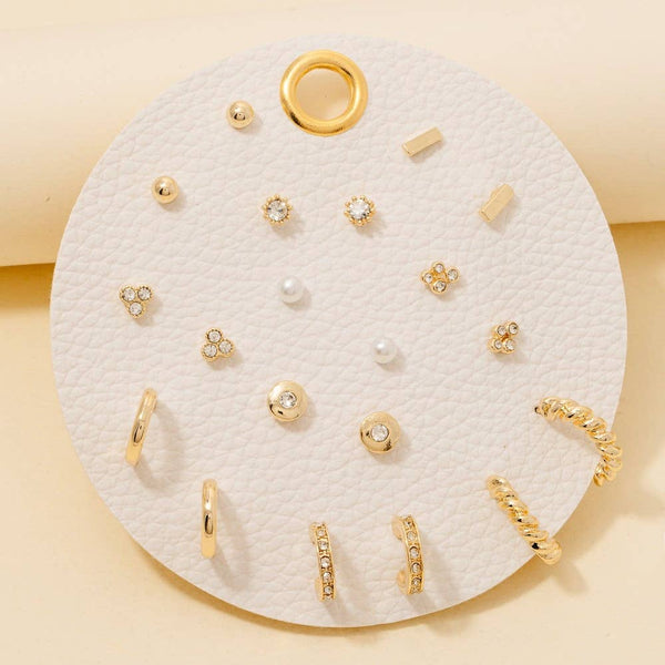 Assorted Stud And Hoop Earrings Set