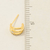 Pave Triple Hoop Huggie Earrings