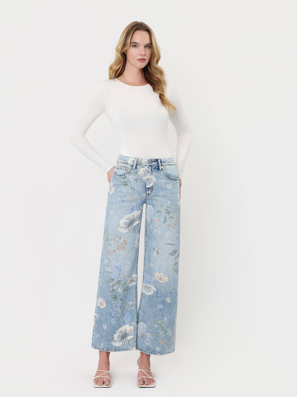 Vintage Floral Wide Leg Jean