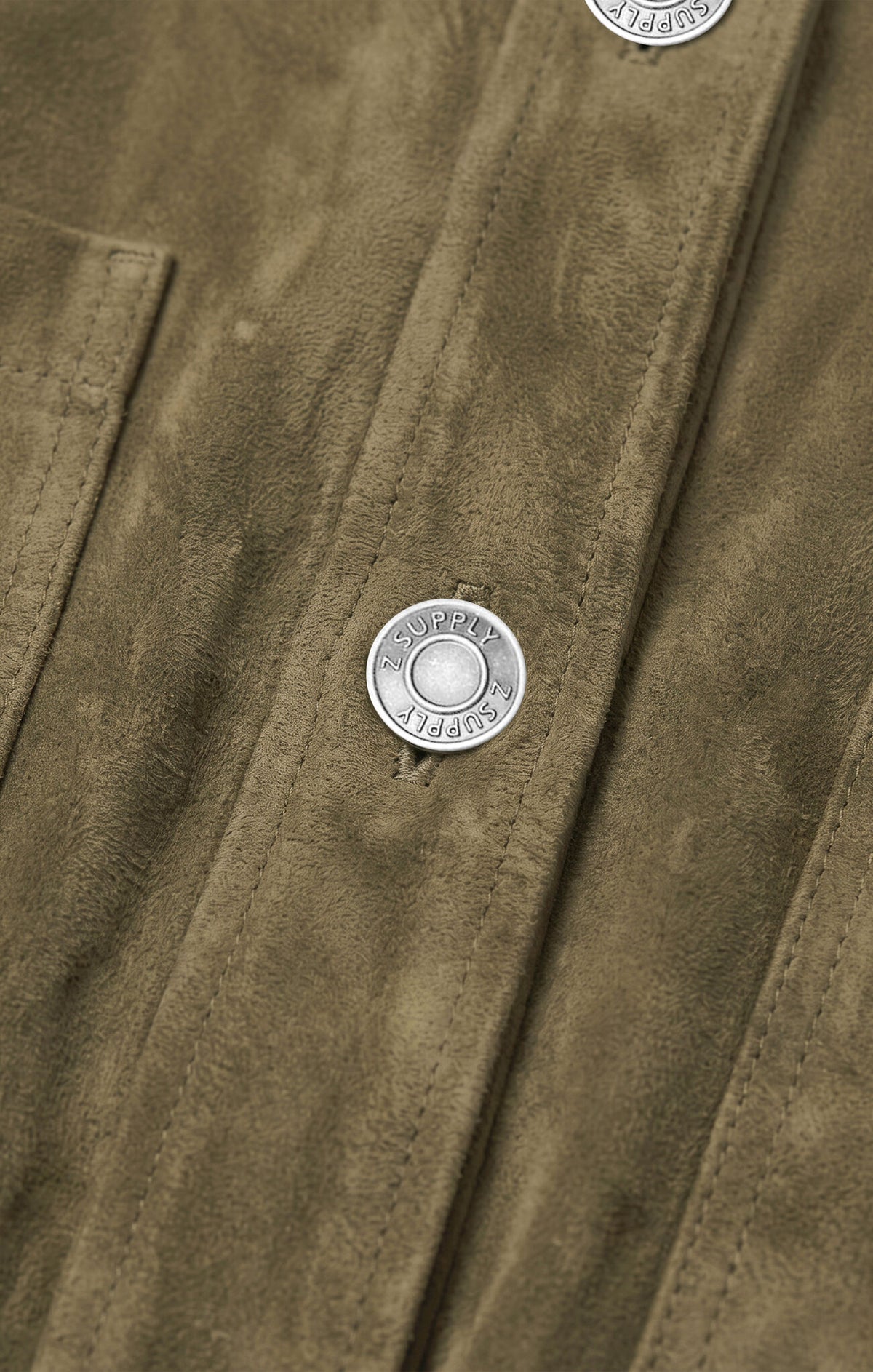 Z Supply All Day Cropped Suede Jacket -Olive