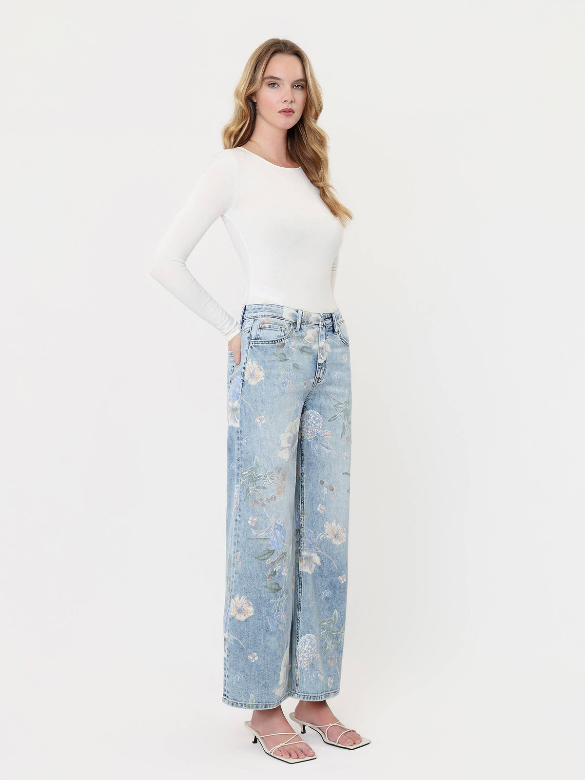 Vintage Floral Wide Leg Jean