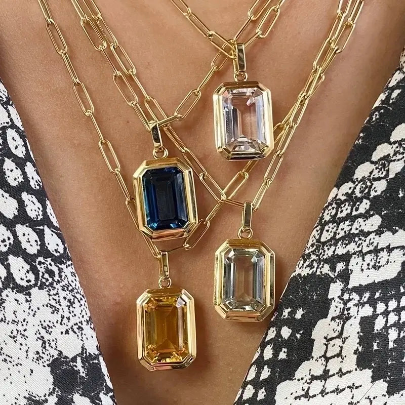 Vintage Style Zircon Pendant Necklace