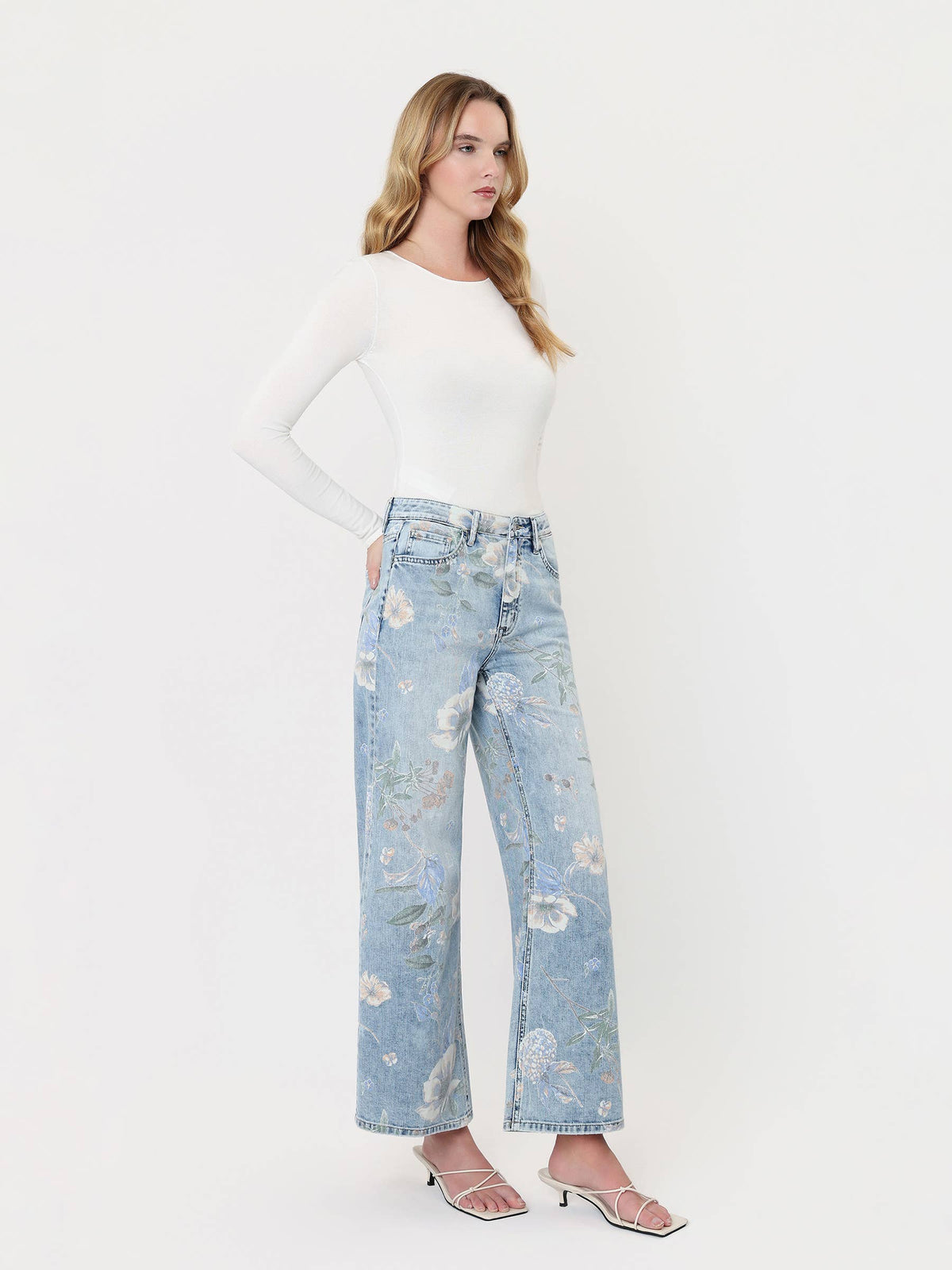 Vintage Floral Wide Leg Jean
