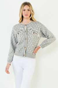 THML Buttoned Front Dog Print Cardigan