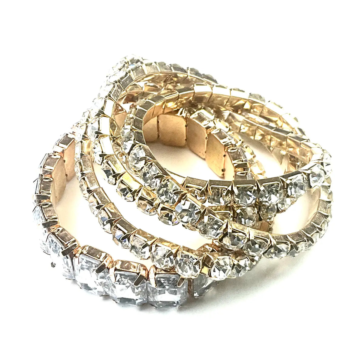 5-Rhinestone Stretch Bracelet Set