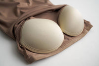 Rib tank top w built in bra -Cocoa