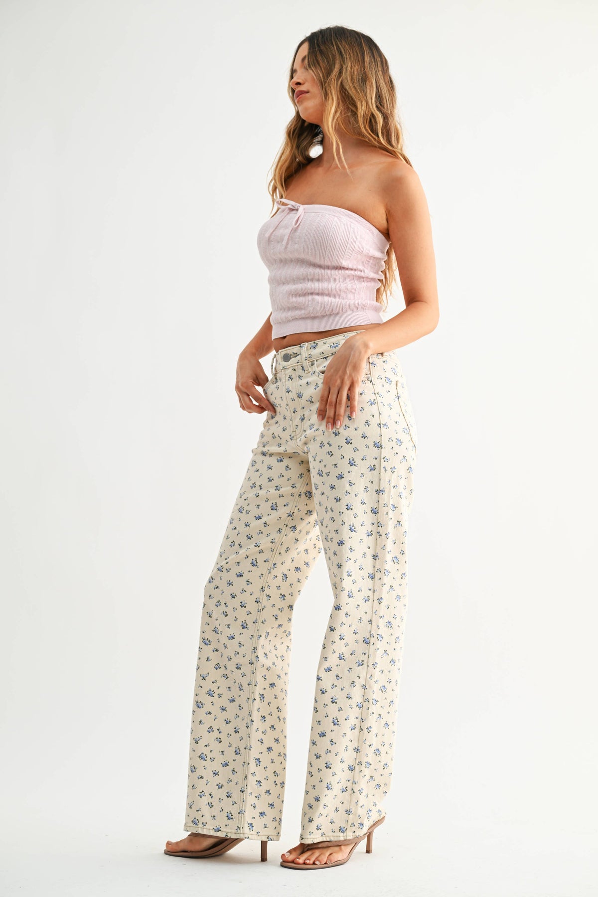 JBD Vintage Floral Straight Jeans